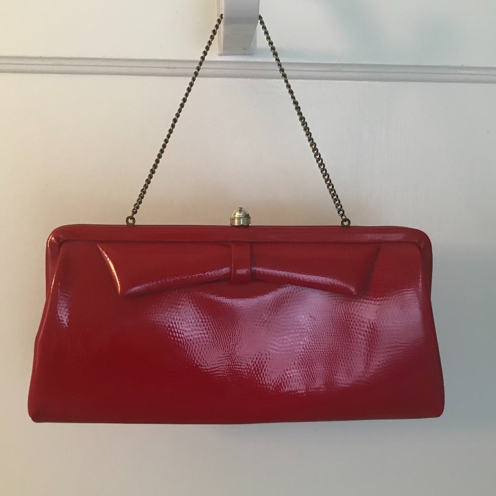 Womens Red Vintage Purse 1950's